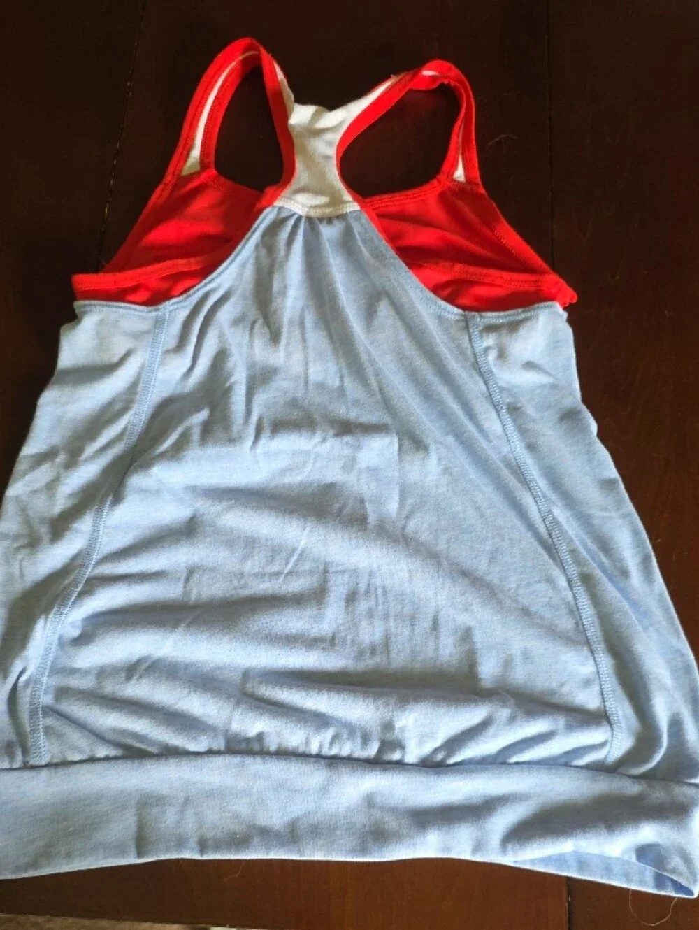 Nike Women's Sky Blue Tank with Bright Red Trim